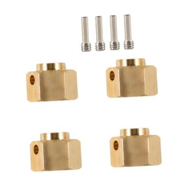 Imagem de Almencla Conjunto de 4 Adaptadores Hexagonais de Latão Mais Pesados ​​para Rodas, Conectores de Contrapeso de Latão para Substituição em Carros de Modelismo RC, 8mm