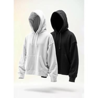 Imagem de Kit 2 Moletom Masculino Feminino Blusa Casaco Canguru Capuz-Unissex