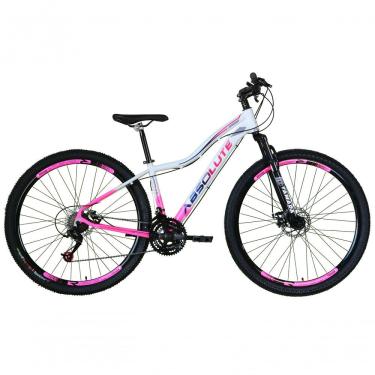 Imagem de Bicicleta Aro 29 Absolute Hera Feminina Alumínio 21v Freio A Disco Garfo Suspensão Mtb branco-rosa Tam: 17