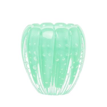 Imagem de Vaso De Plantas Cachepot Em Murano Decoração Nino Verde Menta Cristais Tavares 12x12cm