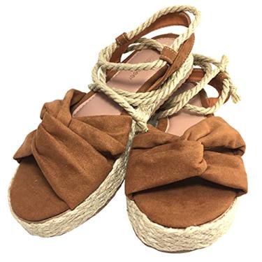 Imagem de Sandália Corda Amarrar Na Perna Mermaids Queen Cor Caramelo (39)