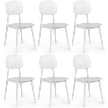Imagem de Kit 6 Cadeiras Itália Para Sala/cozinha Em Polipropileno - Branco