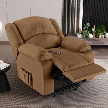 Imagem de Poltrona Do Papai Reclinável Sala De Cinema Barcelona Elevação Lift Elétrico Pu Caramelo