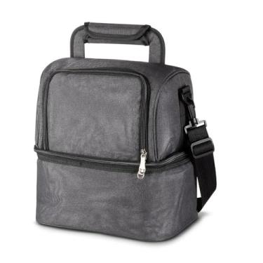 Imagem de Bolsa Térmica 2 em 1 Cinza com Alça – Easy Summer – Bolsa Isotérmica para Lanches, Bebidas e Viagens ao Ar Livre
