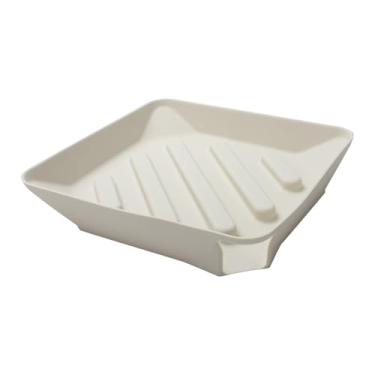 Imagem de Ｂｅｓｇａ Bandeja de silicone para escorredor de louça, suporte para esponja, tapete antiderrapante para secar louça, versátil para banheiro, lavanderia, Bege