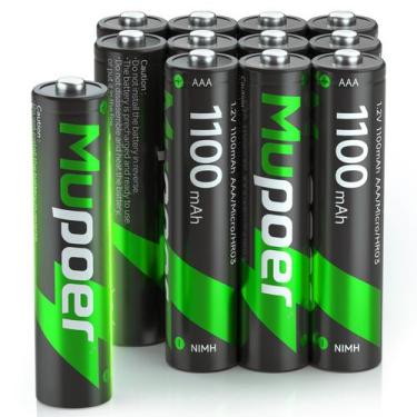 Imagem de Pilhas AAA recarregáveis Mupoer 1100mAh (pacote com 12)