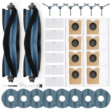 Imagem de BUXEBUX Pacote com 32 peças de reposição C20 Omni Acessórios para Eufy C20 Omni Robot Vacuums kit, 2 escovas de rolo, 6 filtros HEPA, 6 escovas laterais, 8 esfregões, 8 sacos de pó, 1 ferramenta de