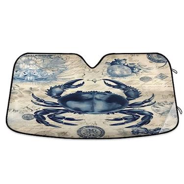 Imagem de Para-brisa vintage de caranguejo náutico para carro, persiana de janela de carro, para-sol para caminhões