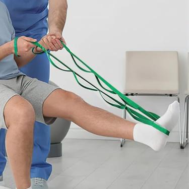 Imagem de Faixa de resistência para ioga de 1,8 m, sem látex, elástica para treinamento de força, flexibilidade, pilates, casa, academia, viagem (verde)