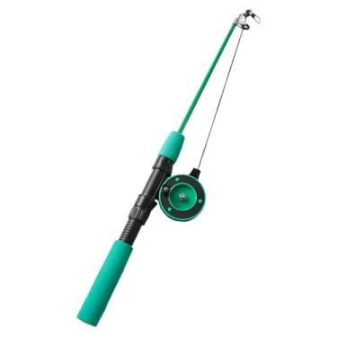 Imagem de KiBcsLic Varinha telescópica para gatos, brinquedo tipo vara de pescar, para atividades em ambientes internos, ideal para presentear com, Verde