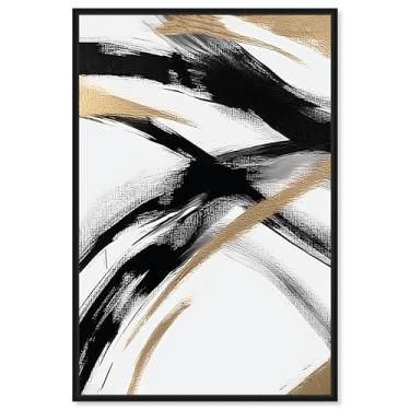 Imagem de Midas Arc Waves Impressão em tela moderna decoração de parede por Art Remedy, moldura preta, 40,6 x 61 cm