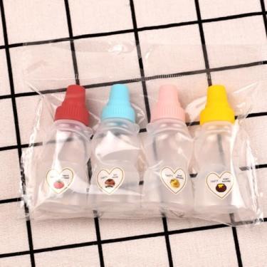 Imagem de Pacote com 4 recipientes à prova de vazamento, mini recipientes de plástico para armazenamento de alimentos para cozinha e viagens para molho de salada, molho de soja