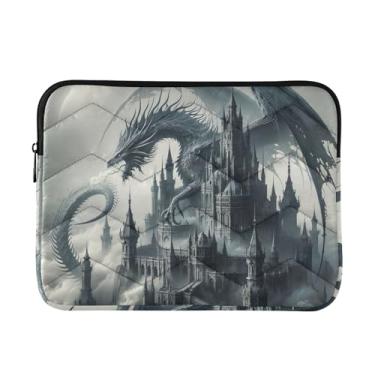 Imagem de Dragon Fog Castle Bolsa para laptop fina, durável para viagem, capa para laptop feminina de 13 a 14 polegadas