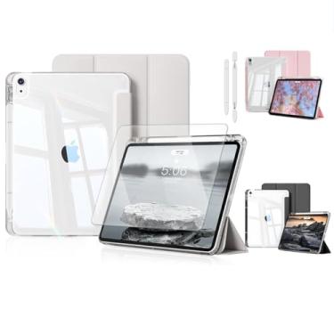 Imagem de Capa para iPad (A16) 11ª geração 11 polegadas 2025, iPad 10ª geração 10,9 polegadas 2022, caneta stylus absorvente e adesivo coletor de poeira,Despertar/Suspender Automático (Branco)