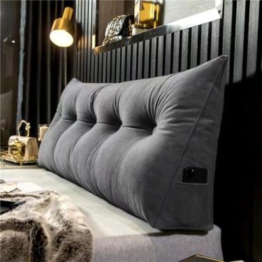 Imagem de CYTJHMD Travesseiros triangulares grandes de cunha para cabeceira, almofada de leitura, almofadas de encosto para sentar na cama, descanso de cama, almofada de apoio lombar, almofada de posicionamento