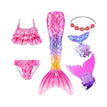 Imagem de Fantasia De Sereia Para Meninas, Traje De Cosplay, Maiô De Fantasia Co