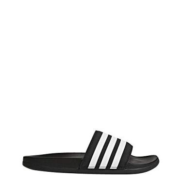Imagem de adidas Sandália feminina Adilette Comfort Slide, Preto/branco/preto, 9