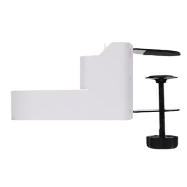 Imagem de Cryfokt Clipe Ajustável na Mesa Copo Lápis Titular Organizador de Mesa Eficiente para Escritório Suporte do Telefone Abs + Aço Carbono