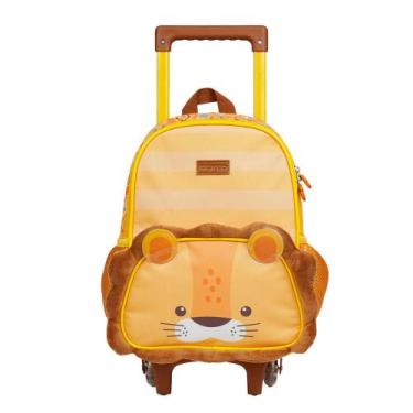 Imagem de Mochila Infantil de Rodinhas Pets Leão Baby Laranja - Bagaggio, U, Lar