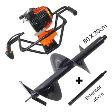 Imagem de Perfurador De Solo Vulcan Vps520 Motor 2 Tempos + Broca 80x30cm + Extensão 40cm