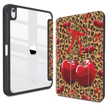 Imagem de Teryeefi Capa protetora para iPad (A16) 11ª geração, versão 2025, para iPad 10ª geração 2022, capa protetora com suporte para lápis, TPU macio + capa traseira rígida de cristal (estampa de leopardo