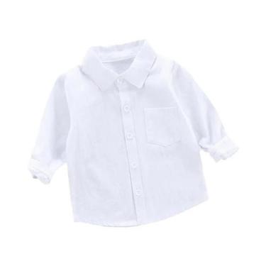 Imagem de Camisas Infantis De Manga Longa Brancas Para Meninos E Meninas, Roupas