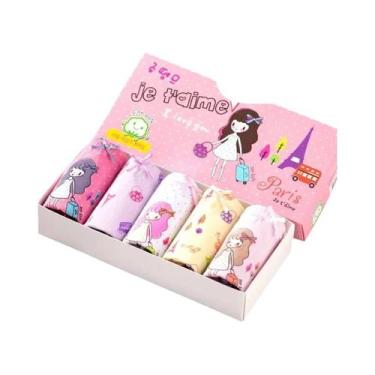 Imagem de Calcinhas De Algodão Para Meninas Com Estampa De Princesa, Conjunto De