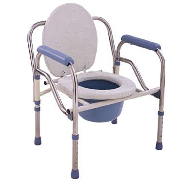 Imagem de WYNSJDBB Cadeira dobrável leve de aço inoxidável, resistente, simples, para idosos e deficientes