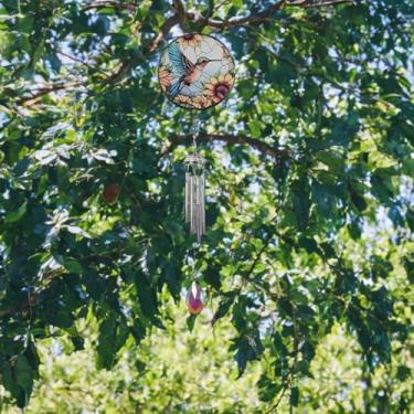 Imagem de ICE ARMOR 53 cm de comprimento silhueta de beija-flor, estátua de sino de vento, escultura, ornamento, decoração de casa/quarto, ideias para inauguração de casa, feriados e aniversários, ótimo item