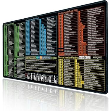 Imagem de Tapete de mouse Excel/Word/Power Point/Windows, antiderrapante e impermeável, grande, para escritório, 89,9 cm C x 40 cm L (grande)