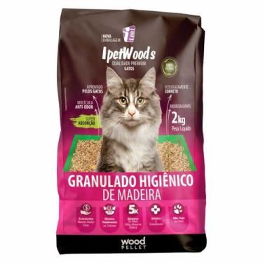 Imagem de Granulado Higiênico De Madeira para Gatos Ipet Woods 2kg - WOOD PELLET