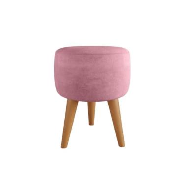 Imagem de Puff Redondo Apoio Os Pés Banqueta Decorativa(SUEDE ROSA)