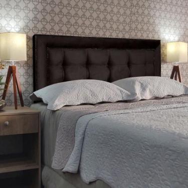 Imagem de Cabeceira Cama King Lexus Diamond 2 Suede Marrom 120 RBL
