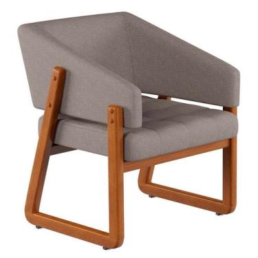 Imagem de Poltrona Air Linho Cinza e Amêndoa - Mobly