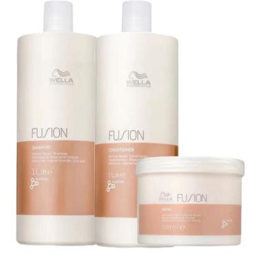 Imagem de Wella Fusion Shampoo 1000ml, Condicionador 1000ml e Máscara 500ml