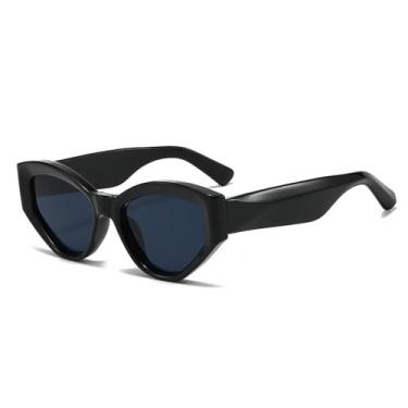 Imagem de Óculos de Sol UV400 - Armação de Gelatina Degradê Olho de Gato para Homens e Mulheres, Esportes ao Ar Livre, Corrida e Ciclismo, Preto