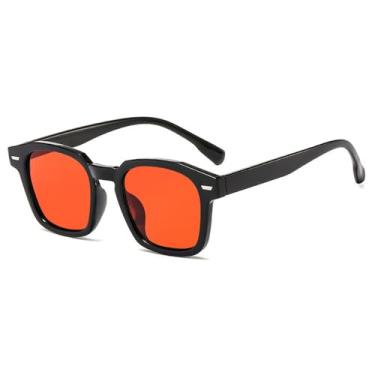 Imagem de Óculos de Sol Candy Colors com Armação de Rebites, Proteção UV400, para Esportes ao Ar Livre, Corrida e Ciclismo, Preto e Vermelho.