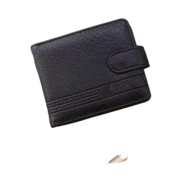 Imagem de Carteira Masculina Slim De Couro Com Múltiplos Compartimentos Para Car