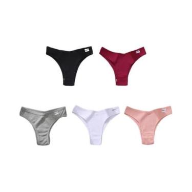 Imagem de Conjunto De 5 Calcinhas De Algodão Femininas Estilo Brasileiro Com Cin