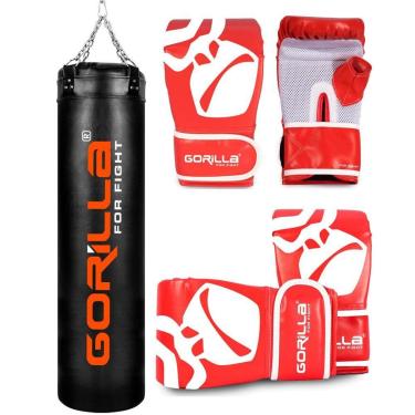 Imagem de Saco De Pancada 180 Cm + 02 Luvas Bate-saco Pro - Gorilla-Unissex