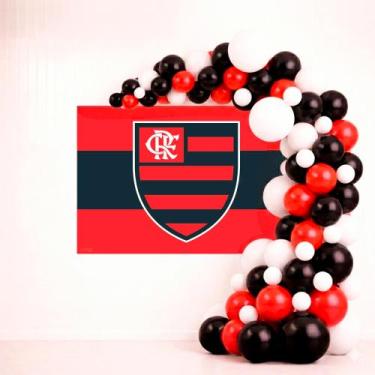 Imagem de Kit festa Flamengo Decoração Aniversário Painel+100 balão - Piffer - k