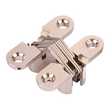 Imagem de 4 peças dobradiças ocultas 12 x 42 mm barril oculto invisível porta transversal dobradiça rolamento caixa de madeira para janela dobrável conjunto de ferragens dobradiças (cor: cor prata, tamanho: A)