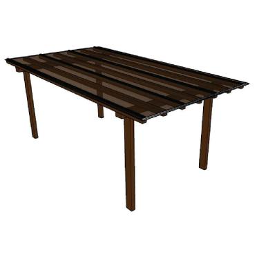 Imagem de Kit Policarbonato Bronze 4mm 3,00m X 6,00m - Perfis Naturais
