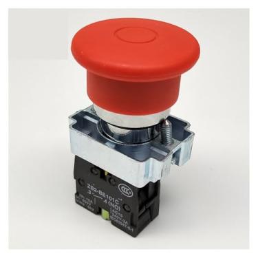 Imagem de Since Lock 22 abertura redonda Xb2 -bt42c, interruptor de botão de parada de emergência com cabeça de cogumelo tipo reinicialização puxar 1NC WWECCQIJ