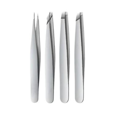 Imagem de Conjunto De 4 Pinças De Precisão Em Aço Inoxidável Profissional Para M