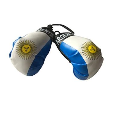 Imagem de Luvas de boxe para pendurar sobre o espelho automotivo Bandeira Pequena – Americas, Country: Argentina, Small