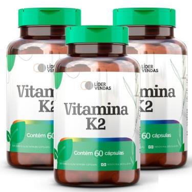 Imagem de Vitamina K2 (MK-7) 500mg - Suplemento para Saúde Óssea e Cardiovascular - 60 Cápsulas - Auxilia no Direcionamento do Cálcio para os Ossos - Alta Pureza e Biodisponibilidade - Vegano - 3 potes