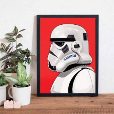 Imagem de Quadro Desenho Stormtrooper Perfil 24X18Cm - Com Vidro