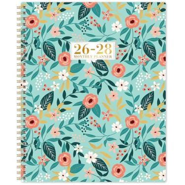 Imagem de Agenda mensal 2026-2028 - julho de 2026 a junho de 2028, calendário mensal de 2 anos 2026-2028, calendário de 23 cm × 28 cm, agenda mensal, 24 meses, abas, bolso traseiro, encadernação com fio duplo