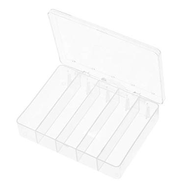 Imagem de Caixa Organizadora para iscas anzol e acessórios de pesca com 5 compartimentos - independentes Visibilidade transparente clara Organizador ferramentas leve plástico